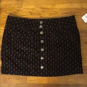Free People Printed Corduroy Mini Skirt